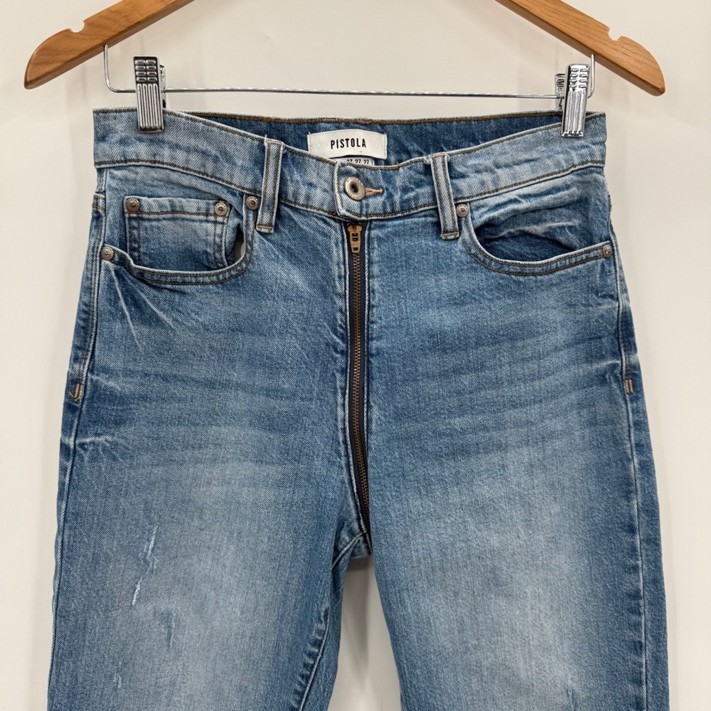 Pistola Charlie Zip Straight Leg Jeans Medium Wash Women's Size 27 - Picture 3 of 8